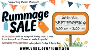 rummage sale flyer september 6, 2025